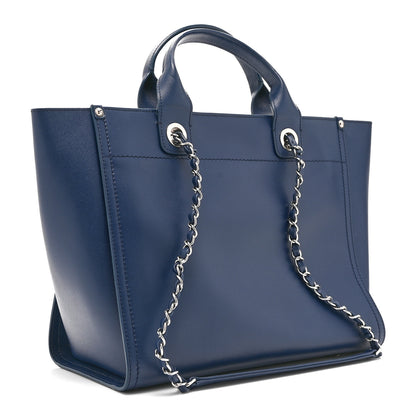 Chanel Caviar Small Studded Deauville Tote Navy 3 of 10