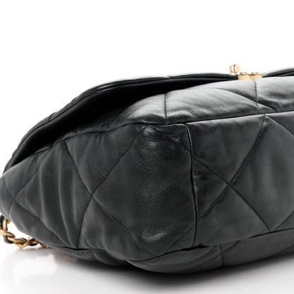Chanel Lambskin Quilted Maxi Chanel 19 Flap Black 9 of 10
