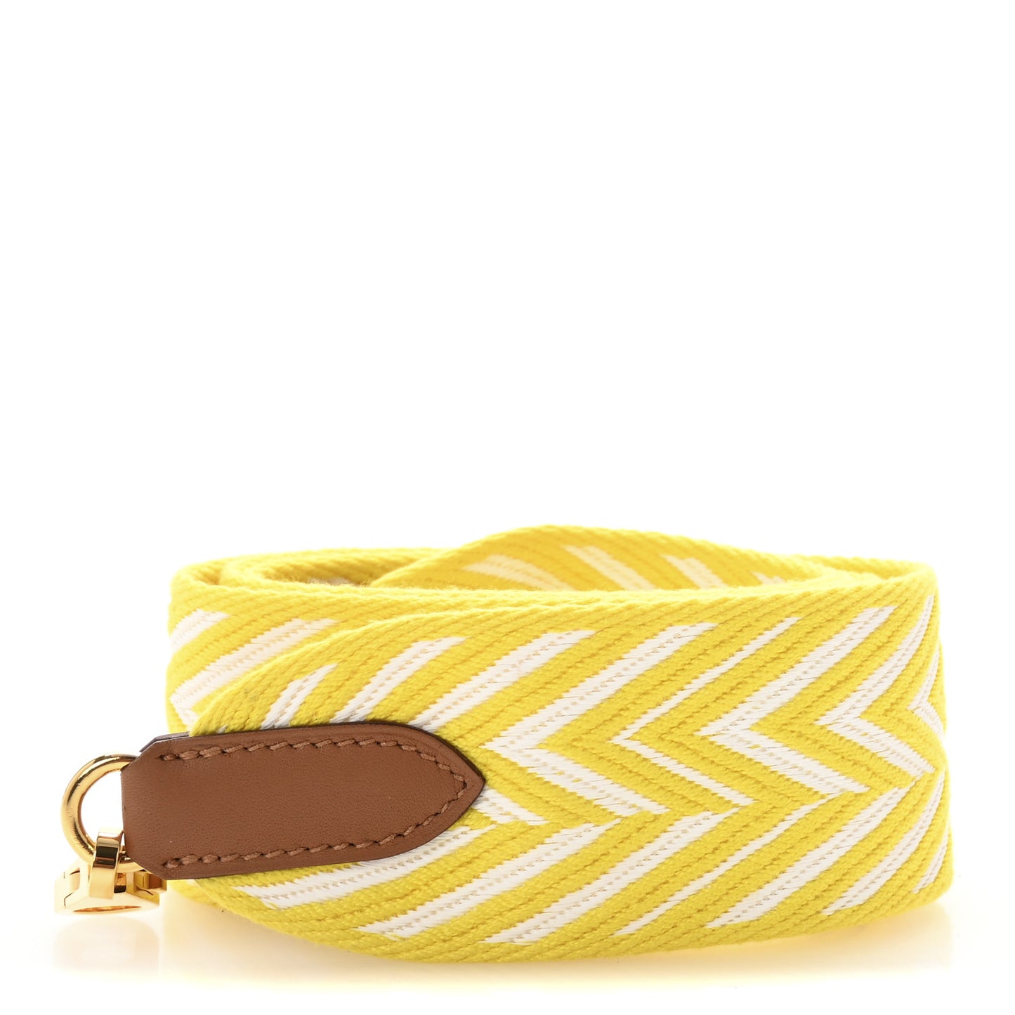 Toile Swift 50mm Sangle ZigZag Shoulder Strap Jaune Citron White Gold