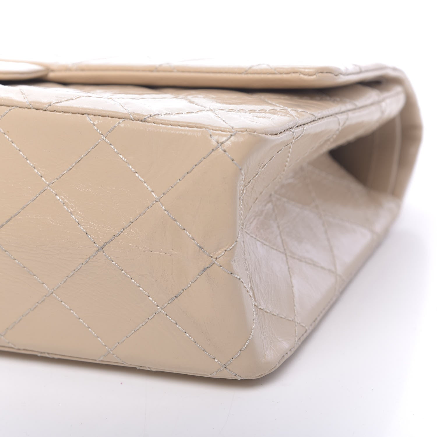 Chanel Distressed Patent Quilted 2.55 Reissue 226 Flap Beige 12 of 13