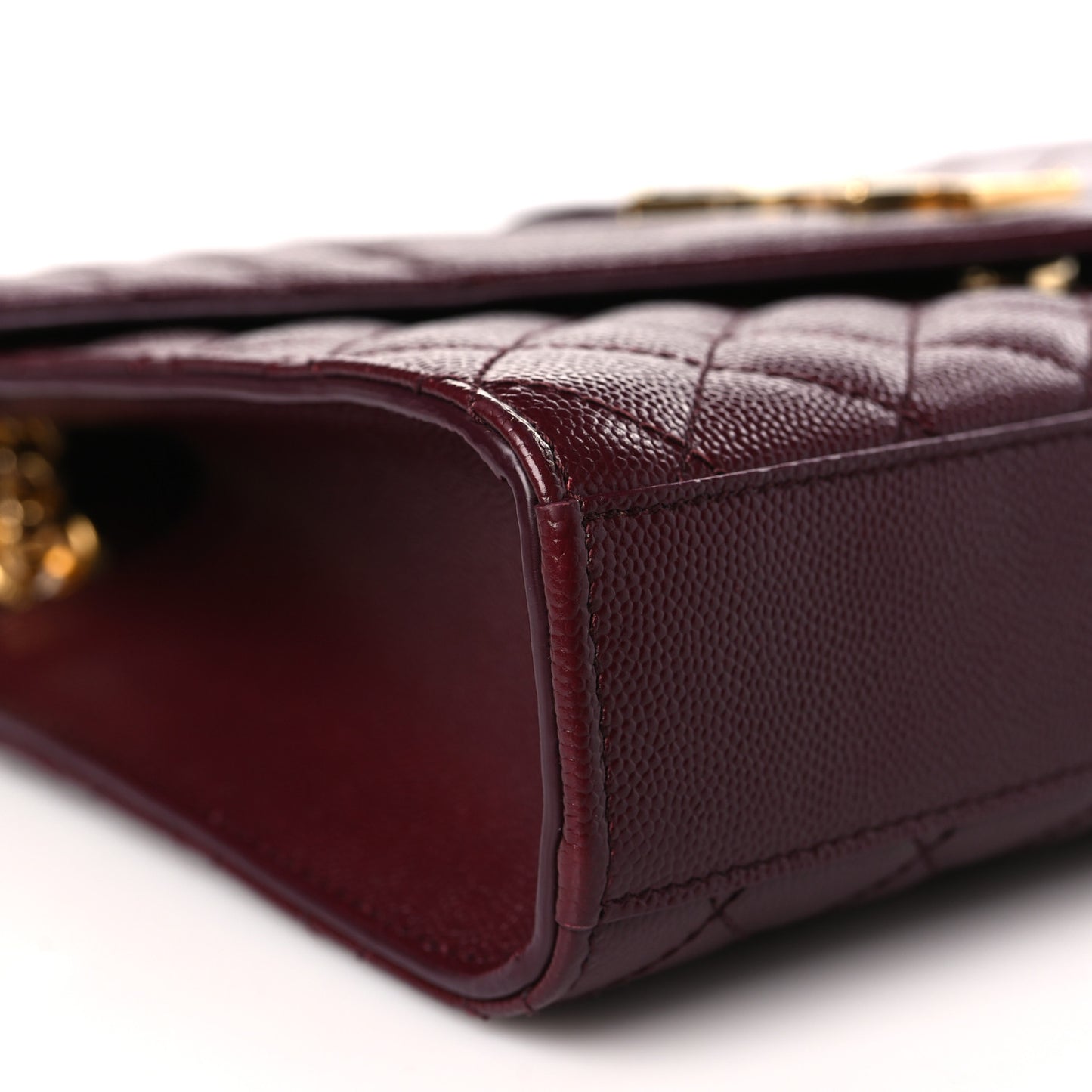 Grain De Poudre Textured Mixed Matelasse Medium Triquilt Monogram Satchel Rouge Legion