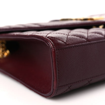 Saint Laurent Grain De Poudre Textured Mixed Matelasse Medium Triquilt Monogram Satchel Rouge Legion 9 of 11