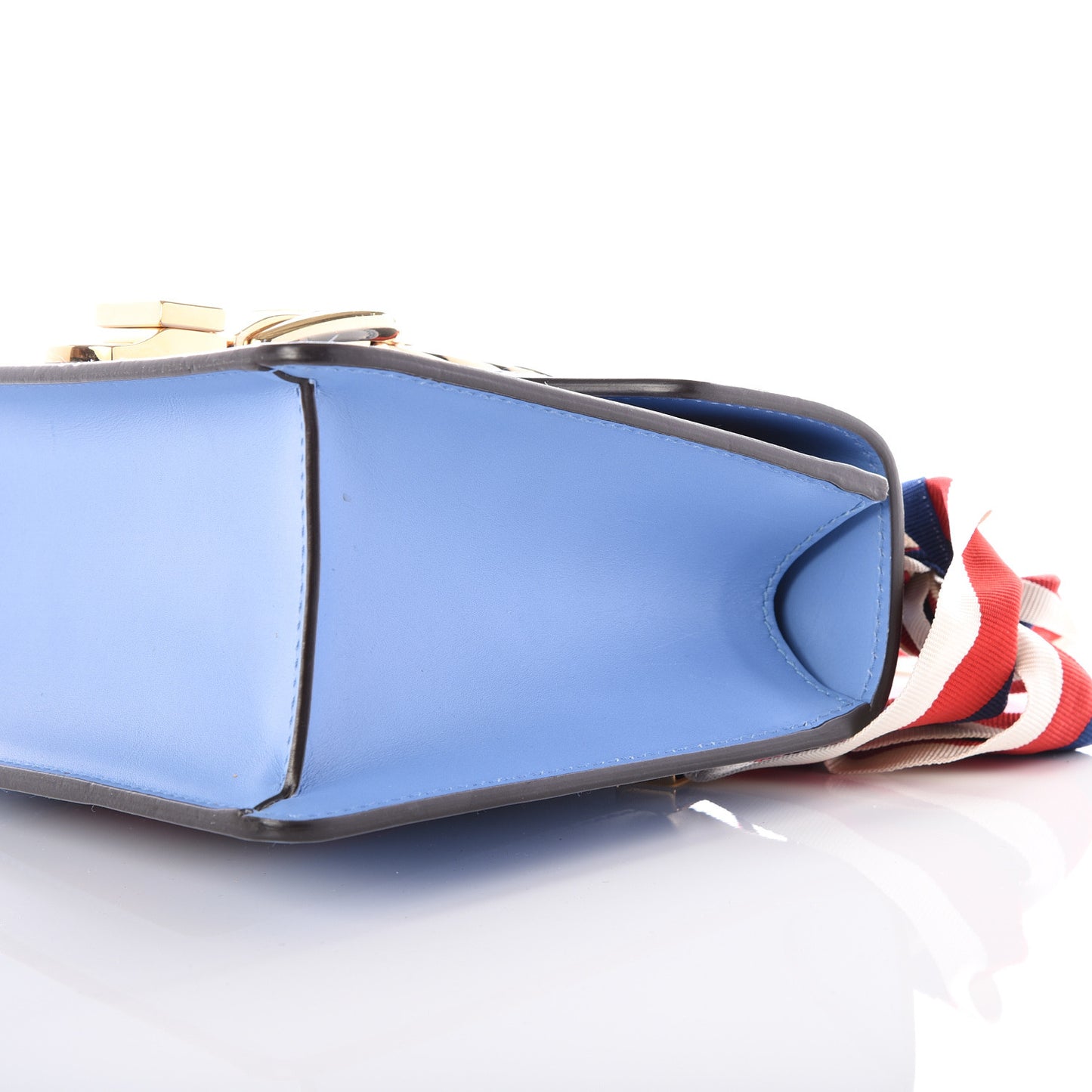 Calfskin Mini Sylvie Chain Shoulder Bag Clear Sky Blue