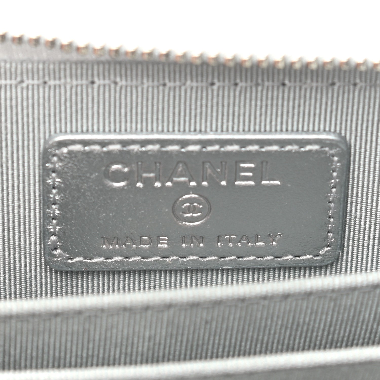 Chanel Gradient Metallic Calfskin Quilted Zip Around Coin Purse Wallet Silver Blue Yellow Purple 6 of 7
