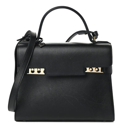 Delvaux Calfskin MM Tempete Satchel Black 1 of 10