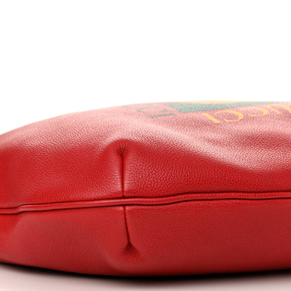 Gucci Grained Calfskin Logo Half Moon Hobo Red 9 of 12