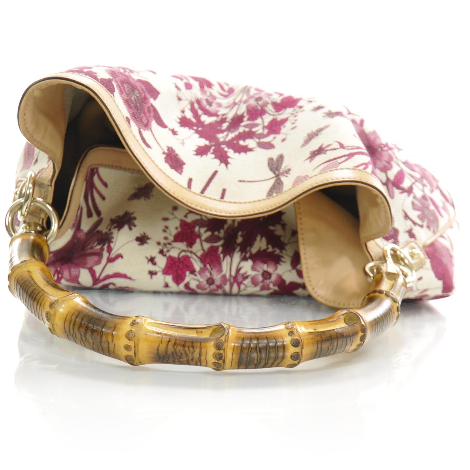 Gucci Canvas Floral Flora Peggy Bamboo Top Handle Hobo 6 of 10