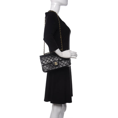 Chanel Lambskin Quilted Medium Double Flap Black 2 of 12