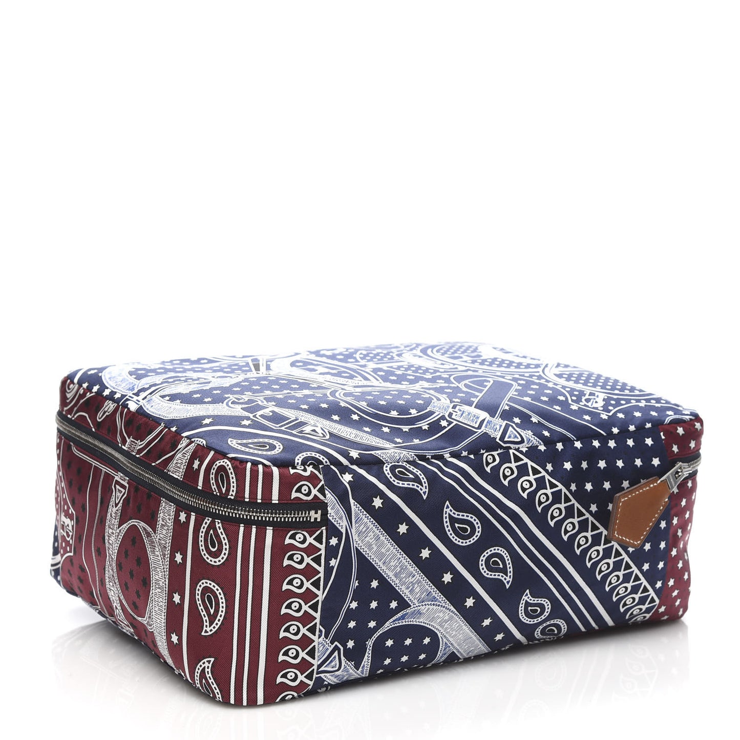 Silk Eperon d'Or Bandana Travelsilk PM Cube Bordeaux Bleu Marine