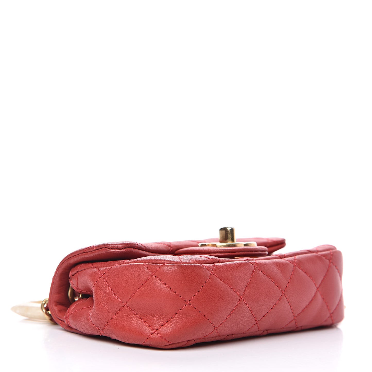 Lambskin Quilted Extra Mini Cruise Charm Flap Red