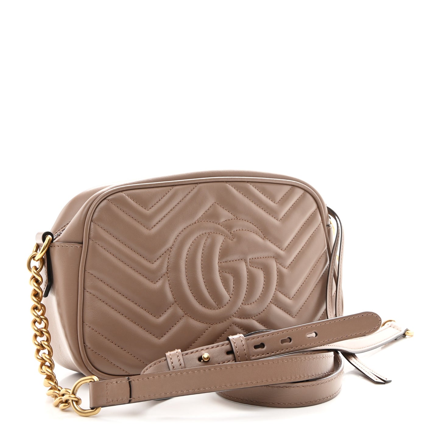 Calfskin Matelasse Small GG Marmont Chain Shoulder Bag Porcelain Rose