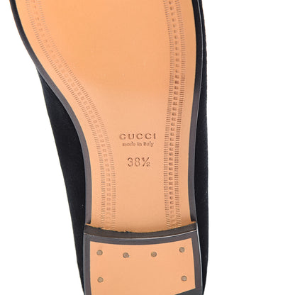 Gucci Velvet Horsebit Womens Jordaan Loafers 38.5 Black 6 of 9