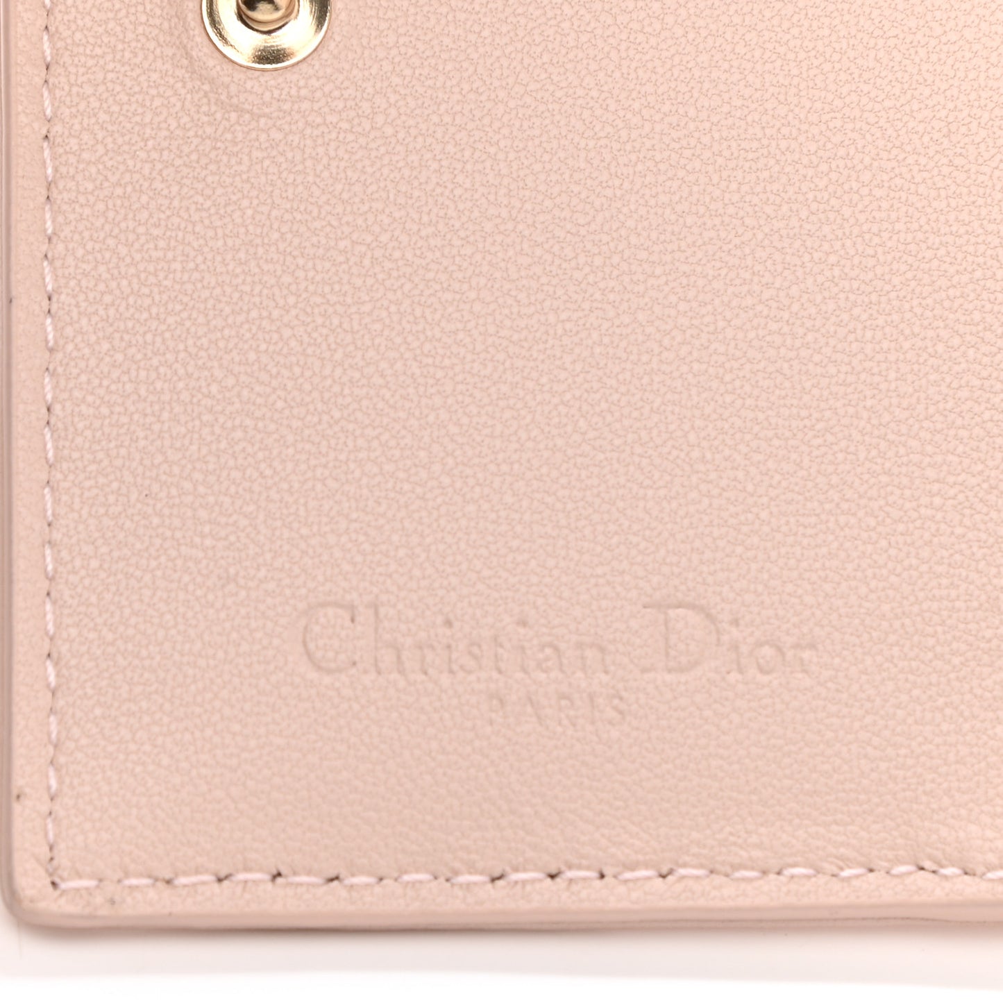 Lambskin Cannage Small Lady Dior Flap Card Holder Light Pink