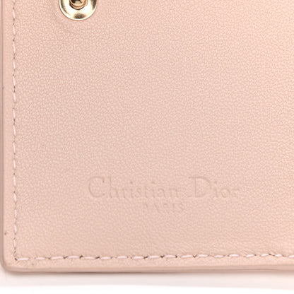 Christian Dior Lambskin Cannage Small Lady Dior Flap Card Holder Light Pink 6 of 8