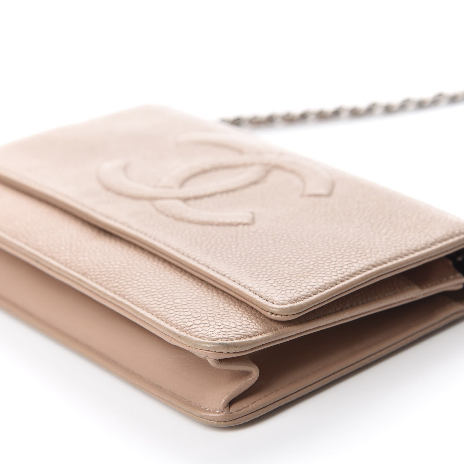 Chanel Caviar Timeless CC Wallet on Chain WOC Dark Beige 7 of 12
