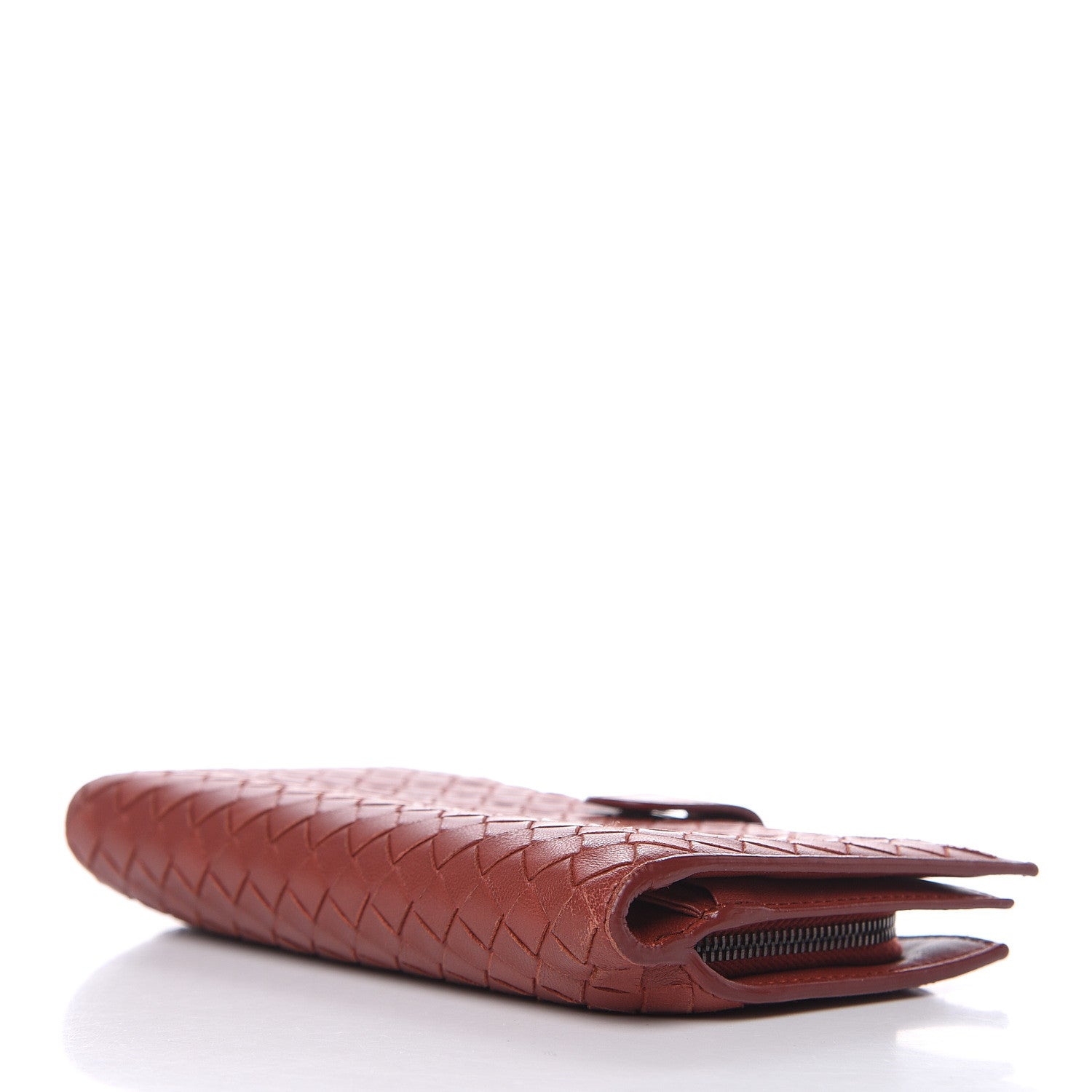 Bottega Veneta Nappa Intrecciato Continental Snap Wallet Brique 4 of 12