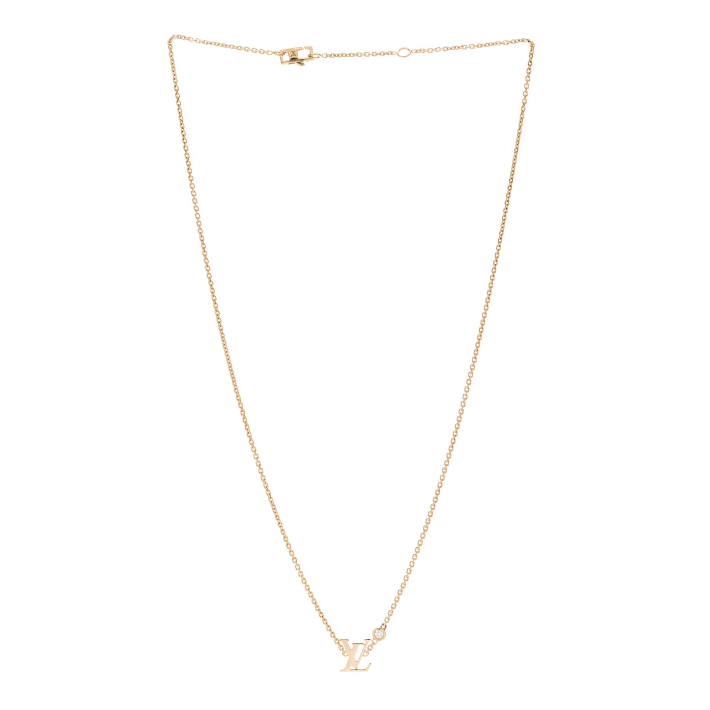 18K Yellow Gold Diamond Idylle Blossom LV Pendant Necklace