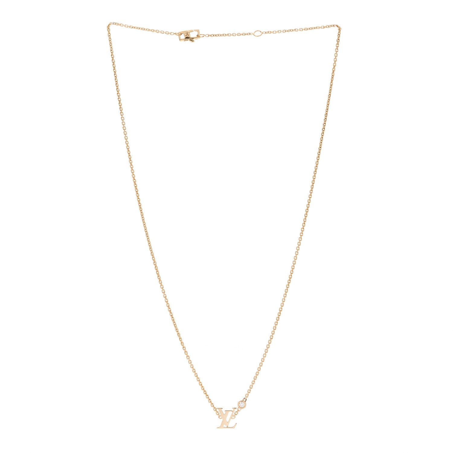 Louis Vuitton 18K Yellow Gold Diamond Idylle Blossom LV Pendant Necklace 2 of 5