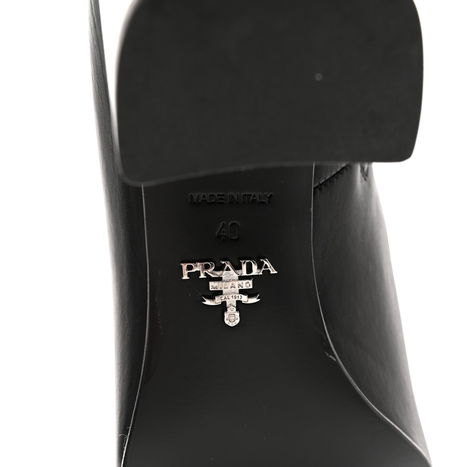 Prada Vitello Metal Triangle Logo Zip 65mm Boots 40 Black 6 of 10