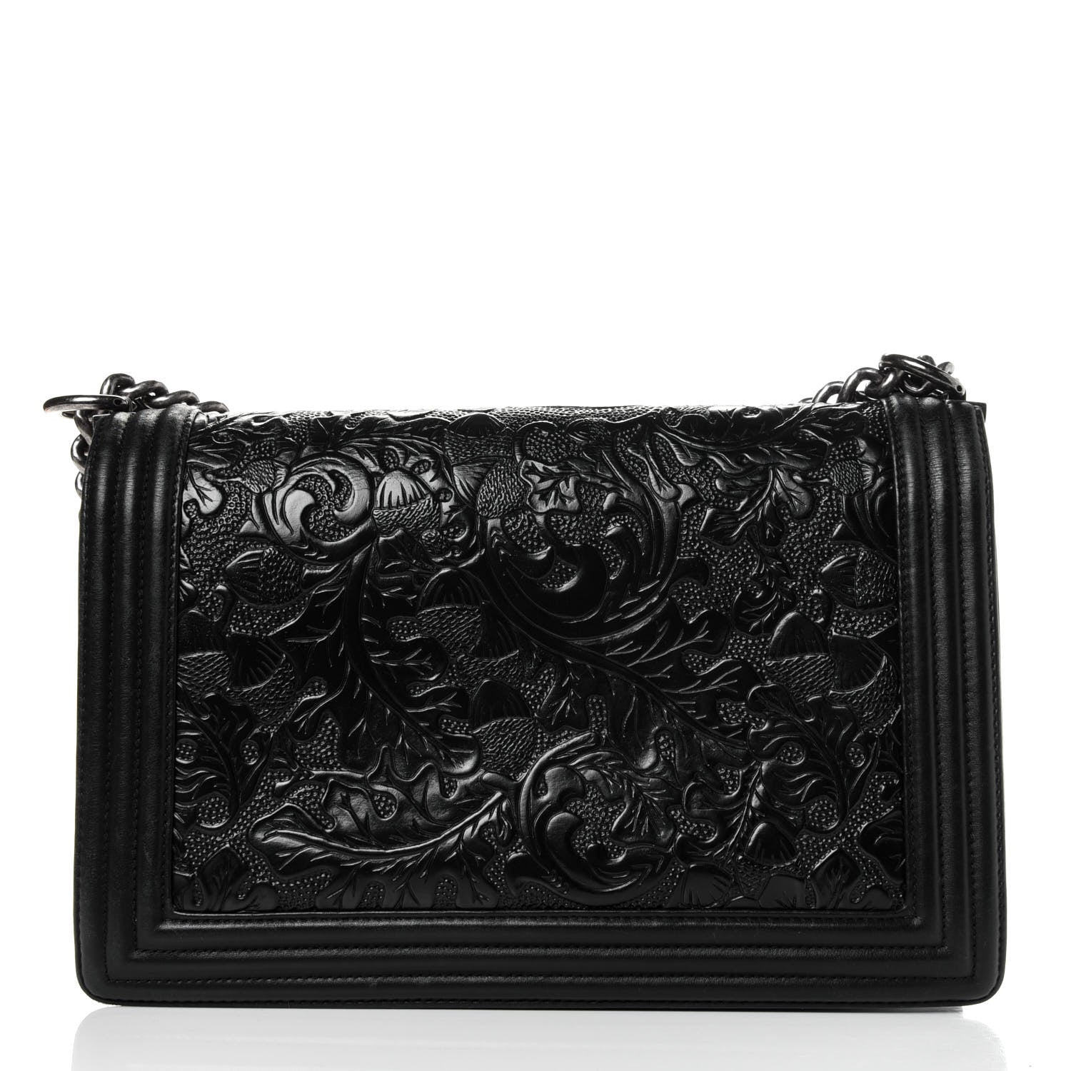 Chanel Calfskin Embossed New Medium Cordoba Boy Flap Black 4 of 5