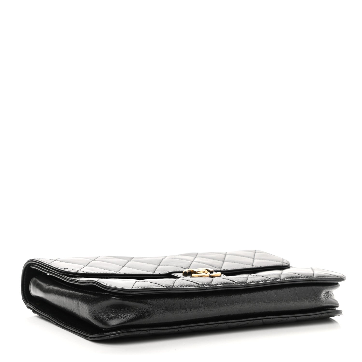Chanel Glazed Calfskin Quilted Large Perfect Edge Flap Black 4 of 11