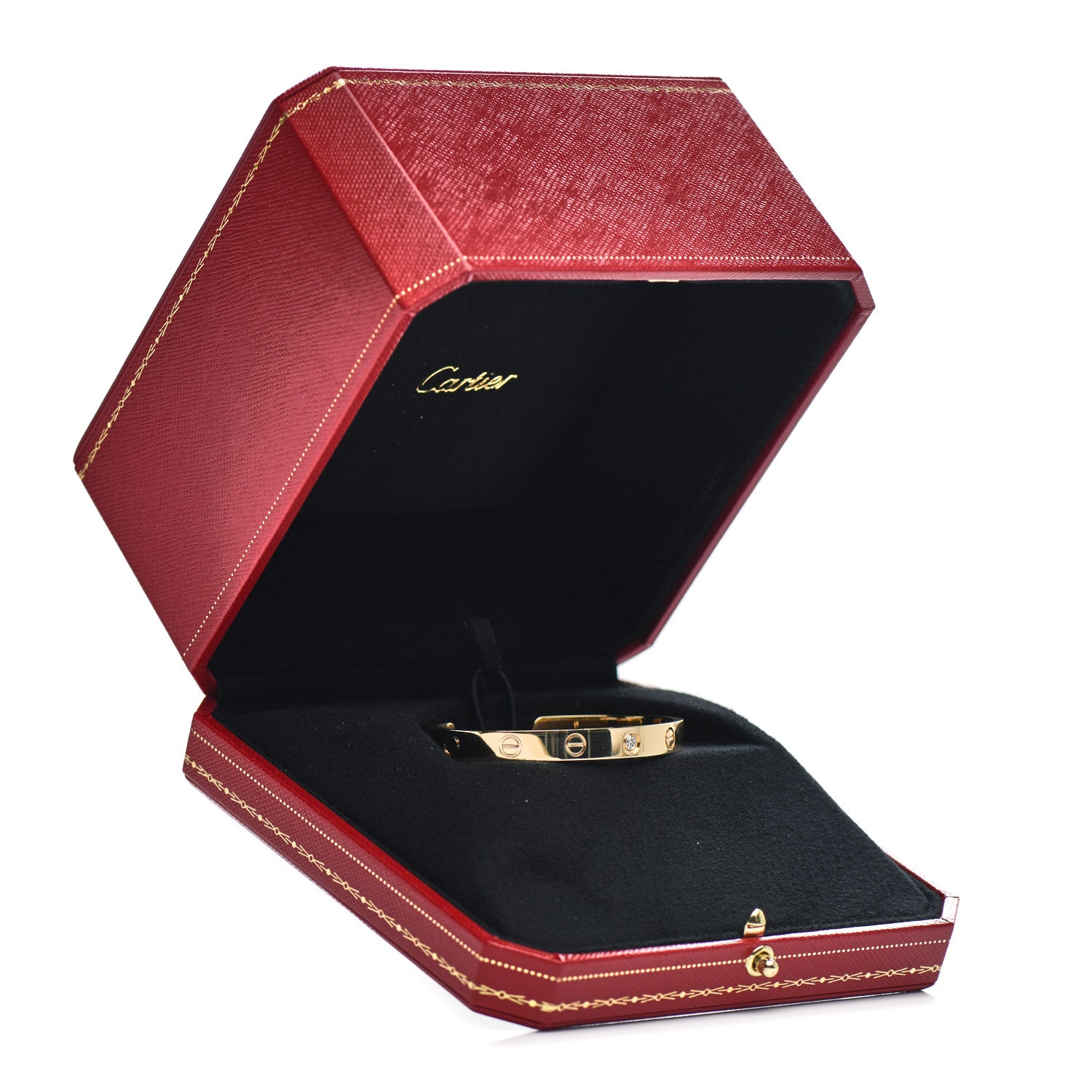 Cartier 18K Yellow Gold 1 Diamond LOVE Cuff Bracelet 16 4 of 4