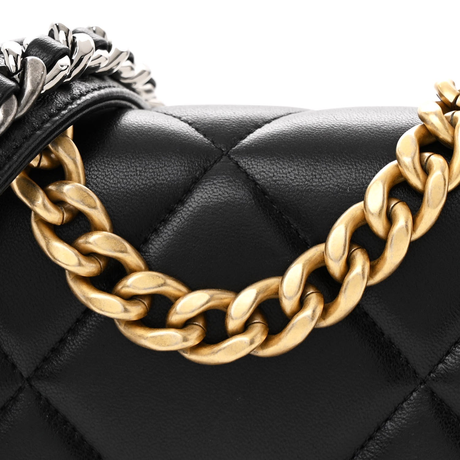 Chanel Lambskin Quilted Chanel 19 Wallet On Chain WOC Black 9 of 13