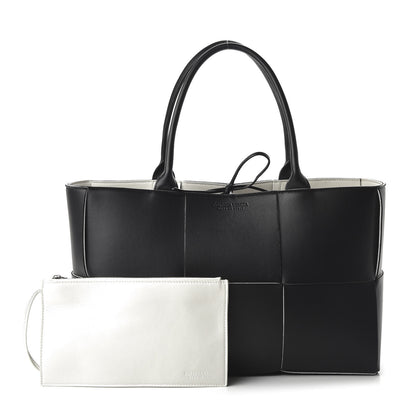 Bottega Veneta Nappa Maxi Intrecciato Arco Tote Black White 1 of 8