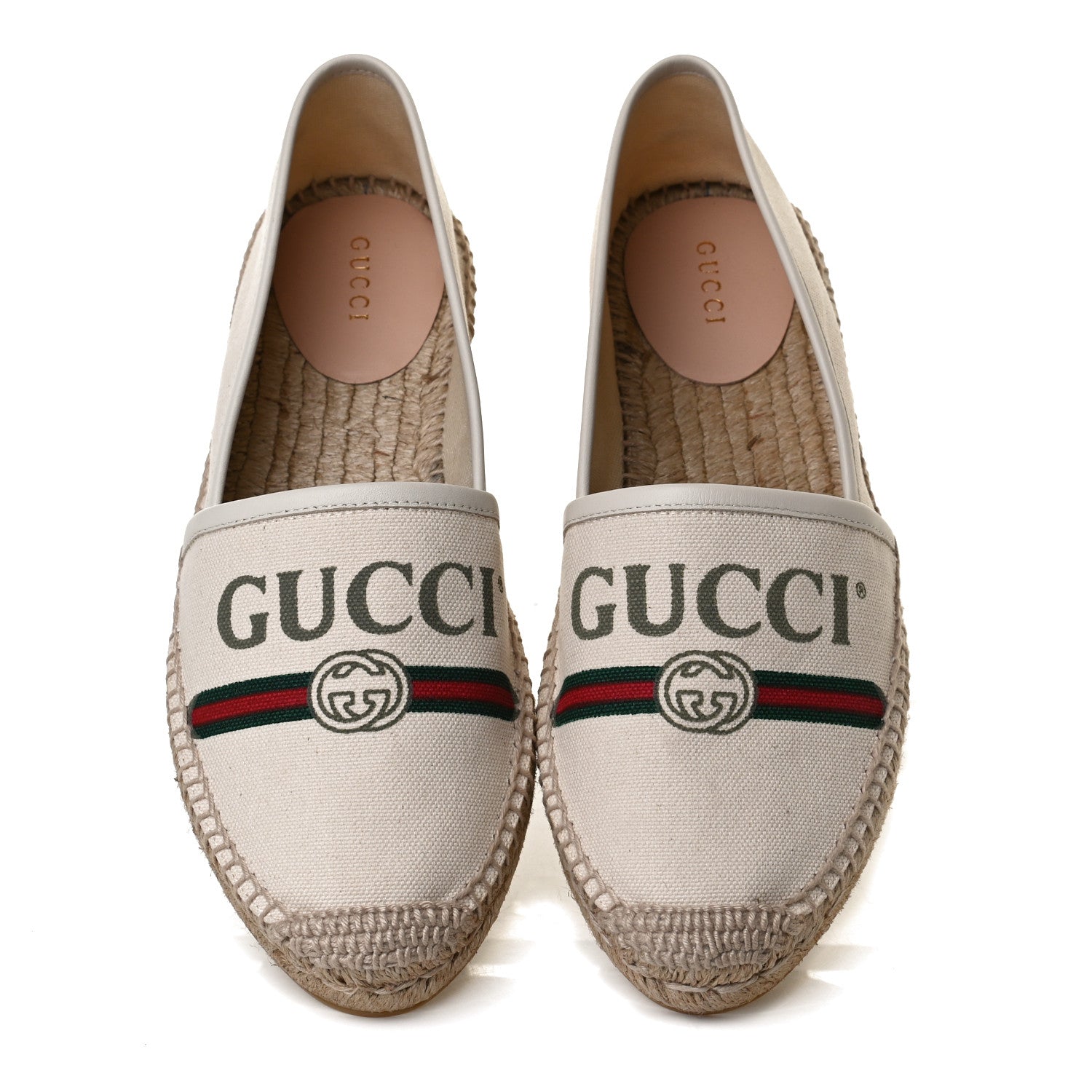 Gucci Canvas Logo Espadrilles 37.5 Greggio White 5 of 11
