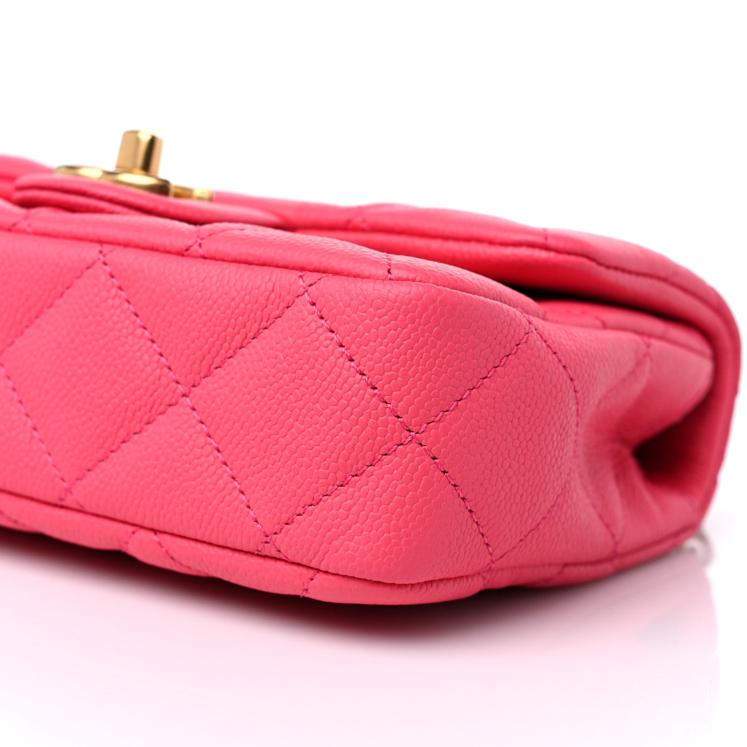 Chanel Caviar Quilted Sweetheart Mini Rectangular Flap Dark Pink 9 of 10