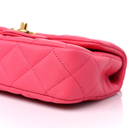 Chanel Caviar Quilted Sweetheart Mini Rectangular Flap Dark Pink 9 of 10