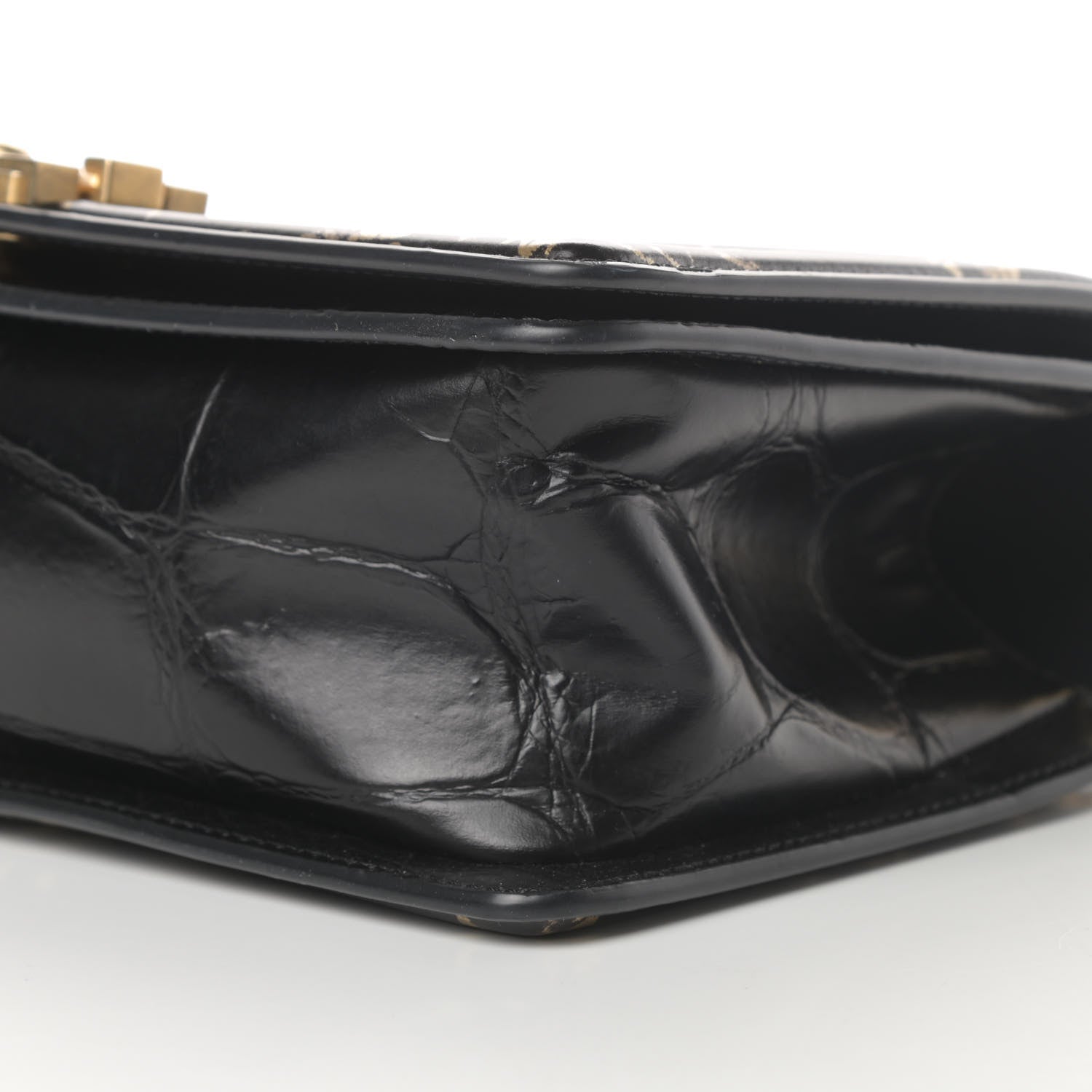 Chanel Calfskin Crocodile Embossed Graffiti Cocodile Medium Boy Flap Black 12 of 13