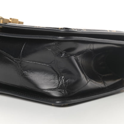 Chanel Calfskin Crocodile Embossed Graffiti Cocodile Medium Boy Flap Black 12 of 13