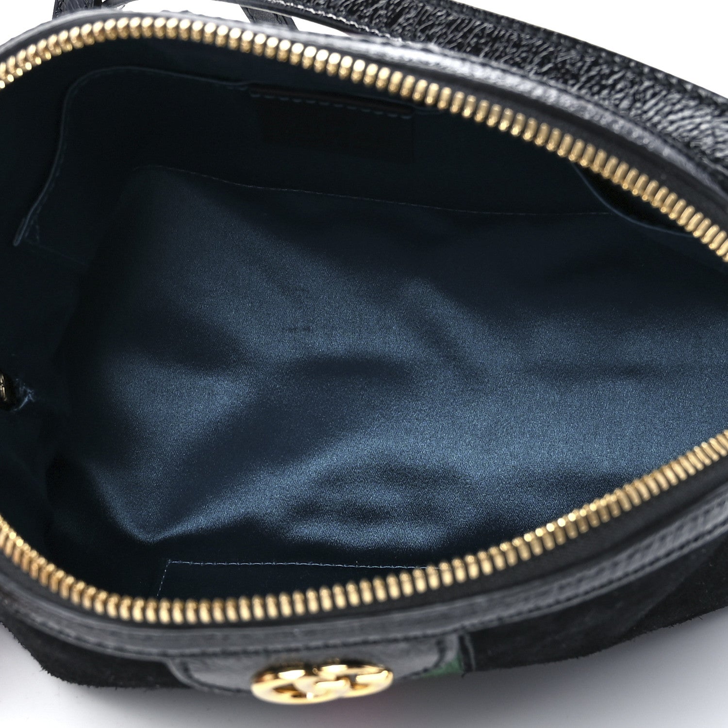 Gucci Suede Patent Web GG Small Ophidia Dome Shoulder Bag Black 5 of 12