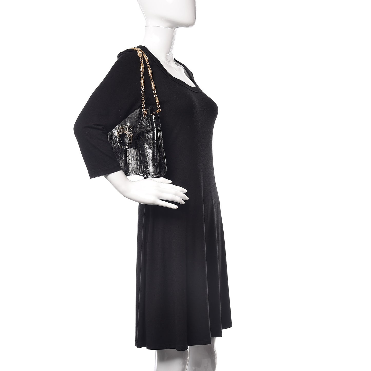 Crocodile Tom Ford Jeweled Dragon Bag Black