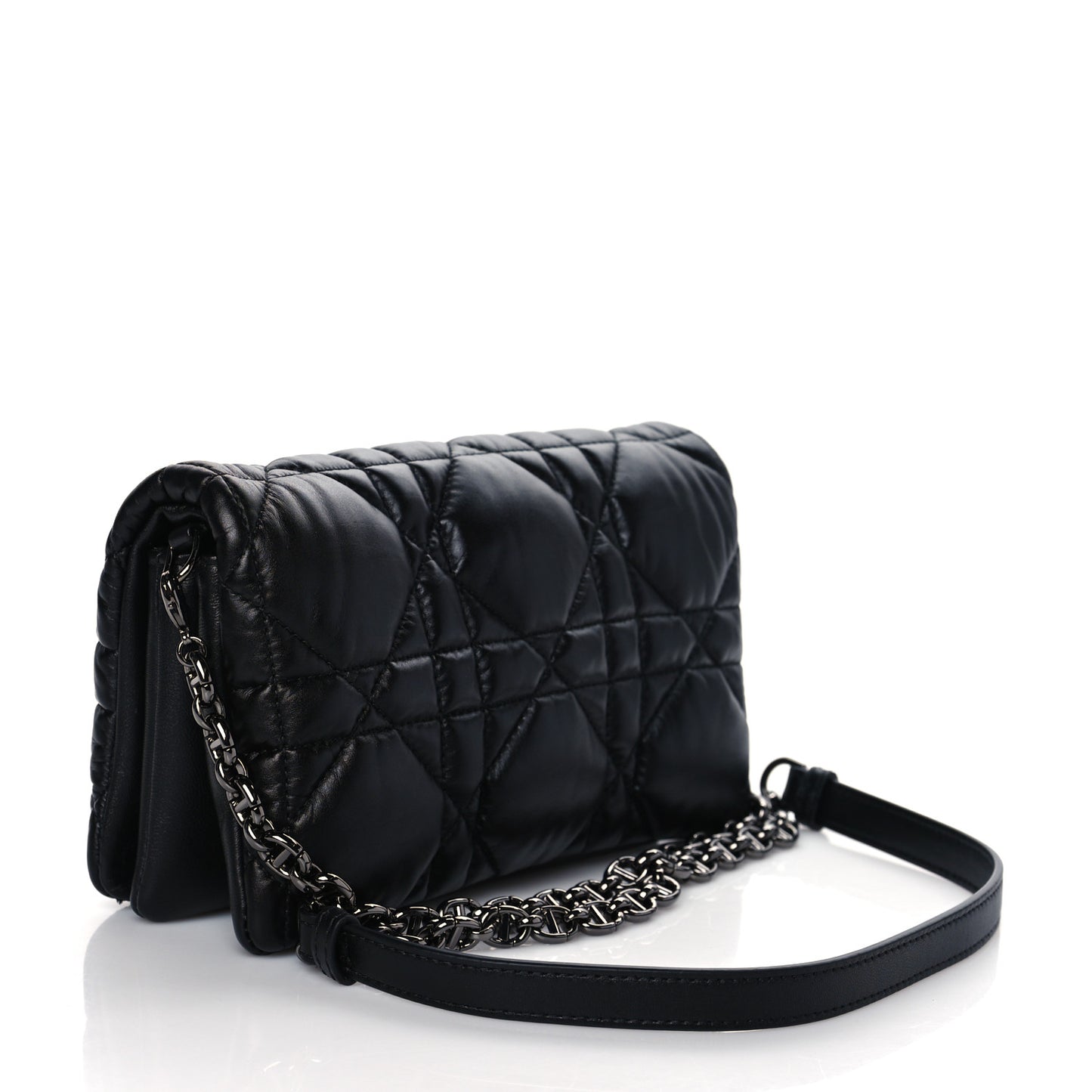 Calfskin Macrocannage Mini Caro Bag Black
