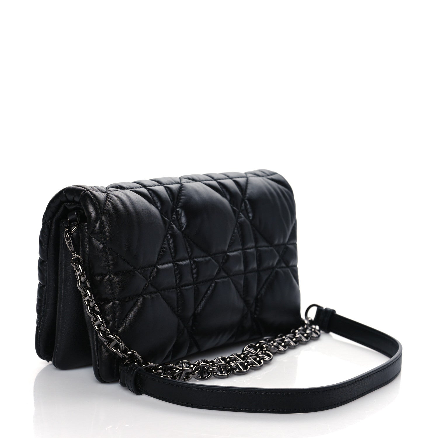 Christian Dior Calfskin Macrocannage Mini Caro Bag Black 3 of 9