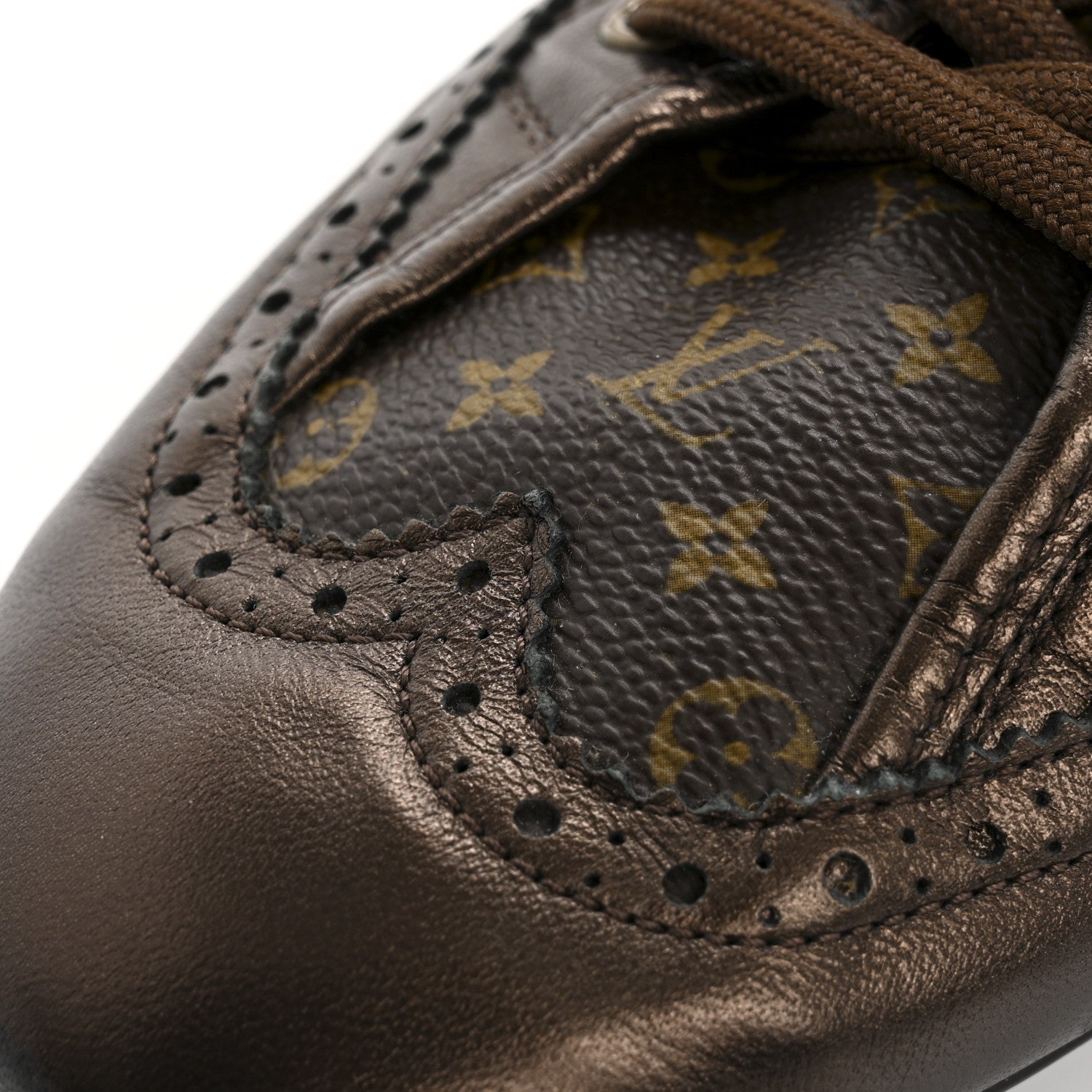Louis Vuitton Calfskin Monogram Lyrics Sneakers 38.5 Bronze 10 of 12