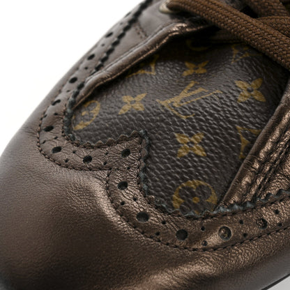 Louis Vuitton Calfskin Monogram Lyrics Sneakers 38.5 Bronze 10 of 12