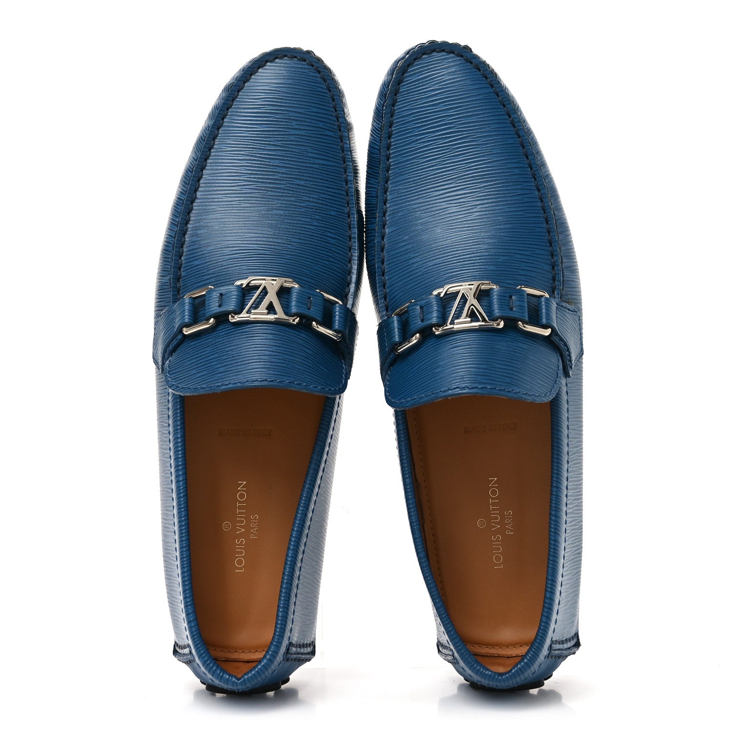 Louis Vuitton Epi Mens Hockenheim Moccasin Loafers 9 Cyan 1799714