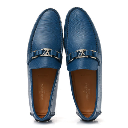 Louis Vuitton Epi Mens Hockenheim Moccasin Loafers 9 Cyan 2 of 9