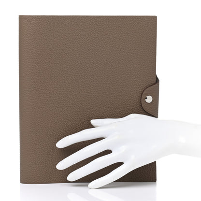 Hermes Togo Ulysse MM Notebook Cover Etoupe 2 of 8