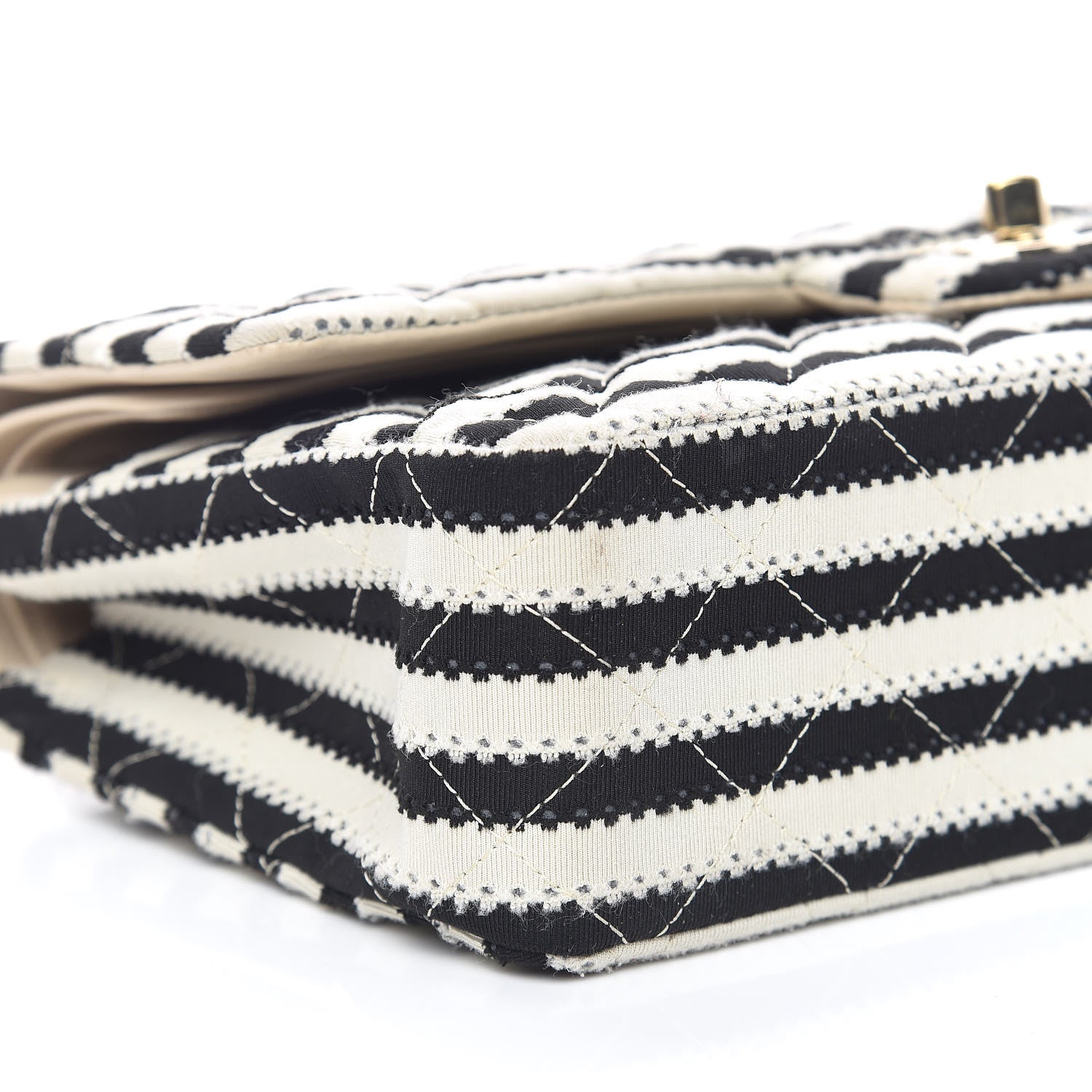 Chanel Jersey Quilted Medium Coco Sailor Flap Black White 13 of 20