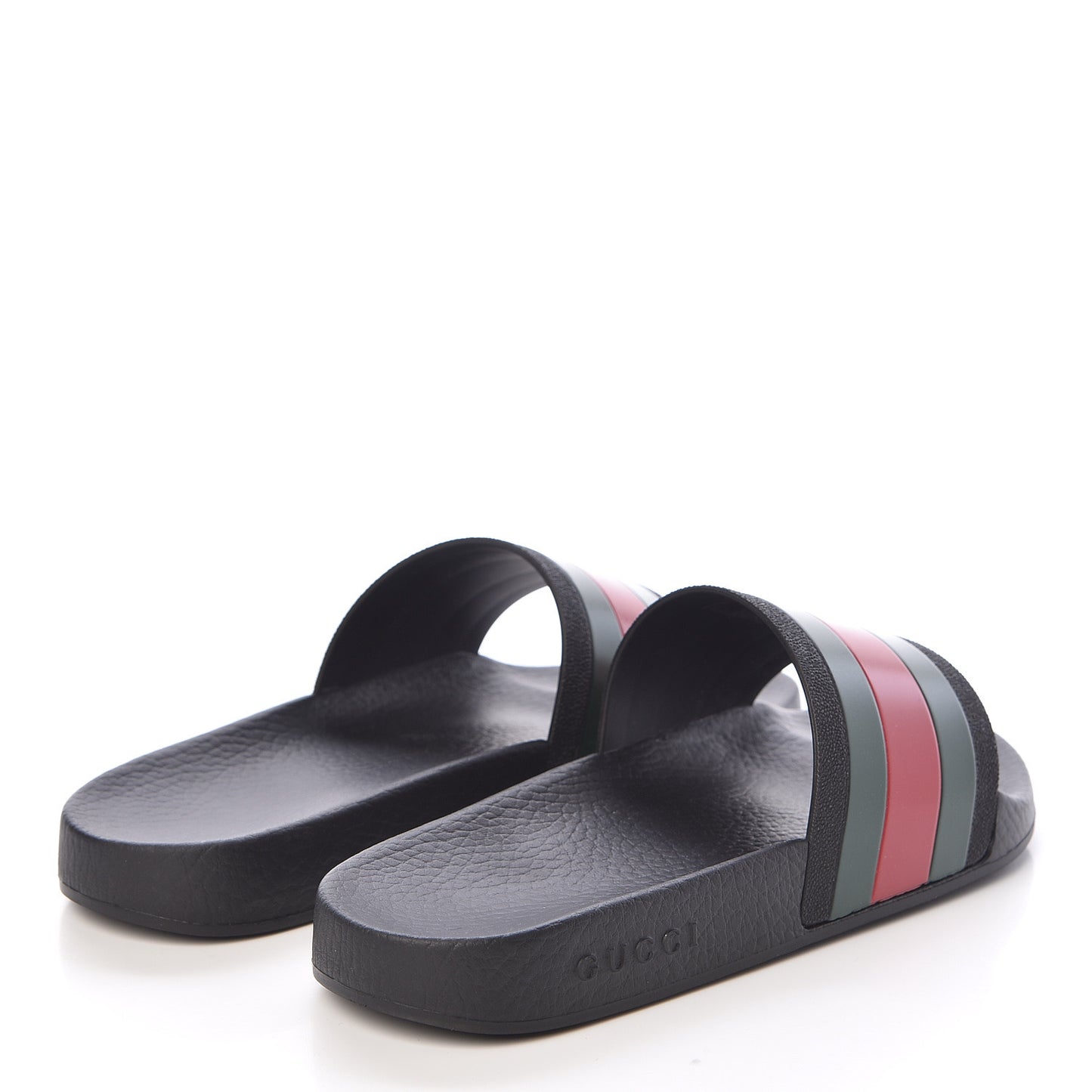 Rubber Web Mens Pool Slide Sandals 6 Black Green Red