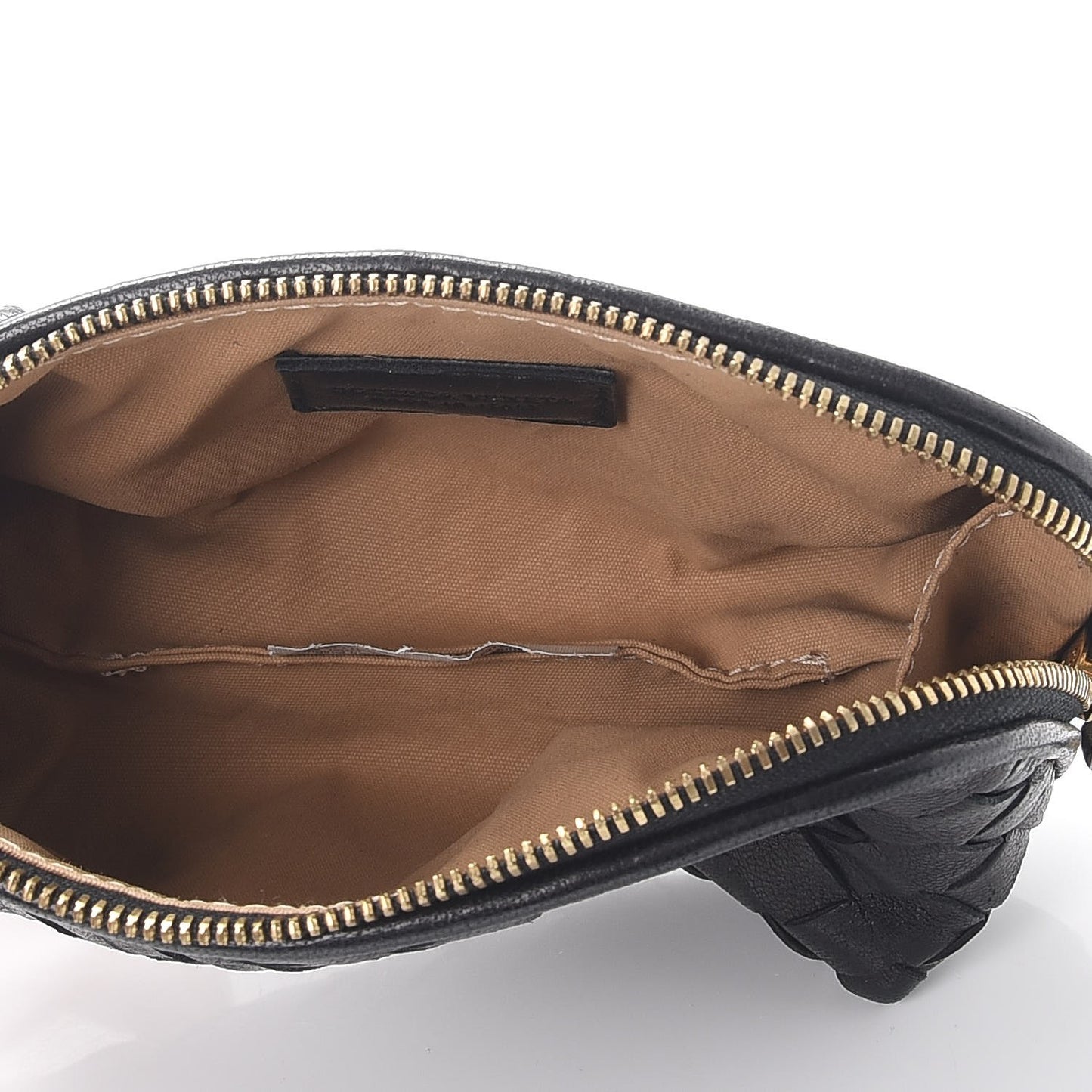 Nappa Intrecciato Small Cosmetic Pouch Black