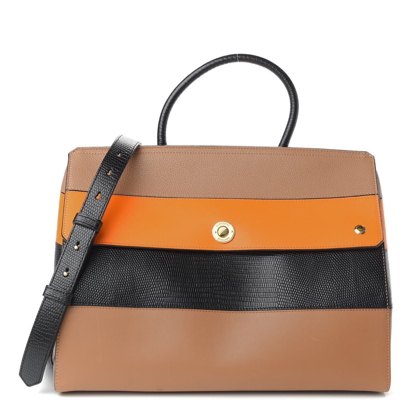 Calfskin Paneled Medium Elizabeth Tote Brown