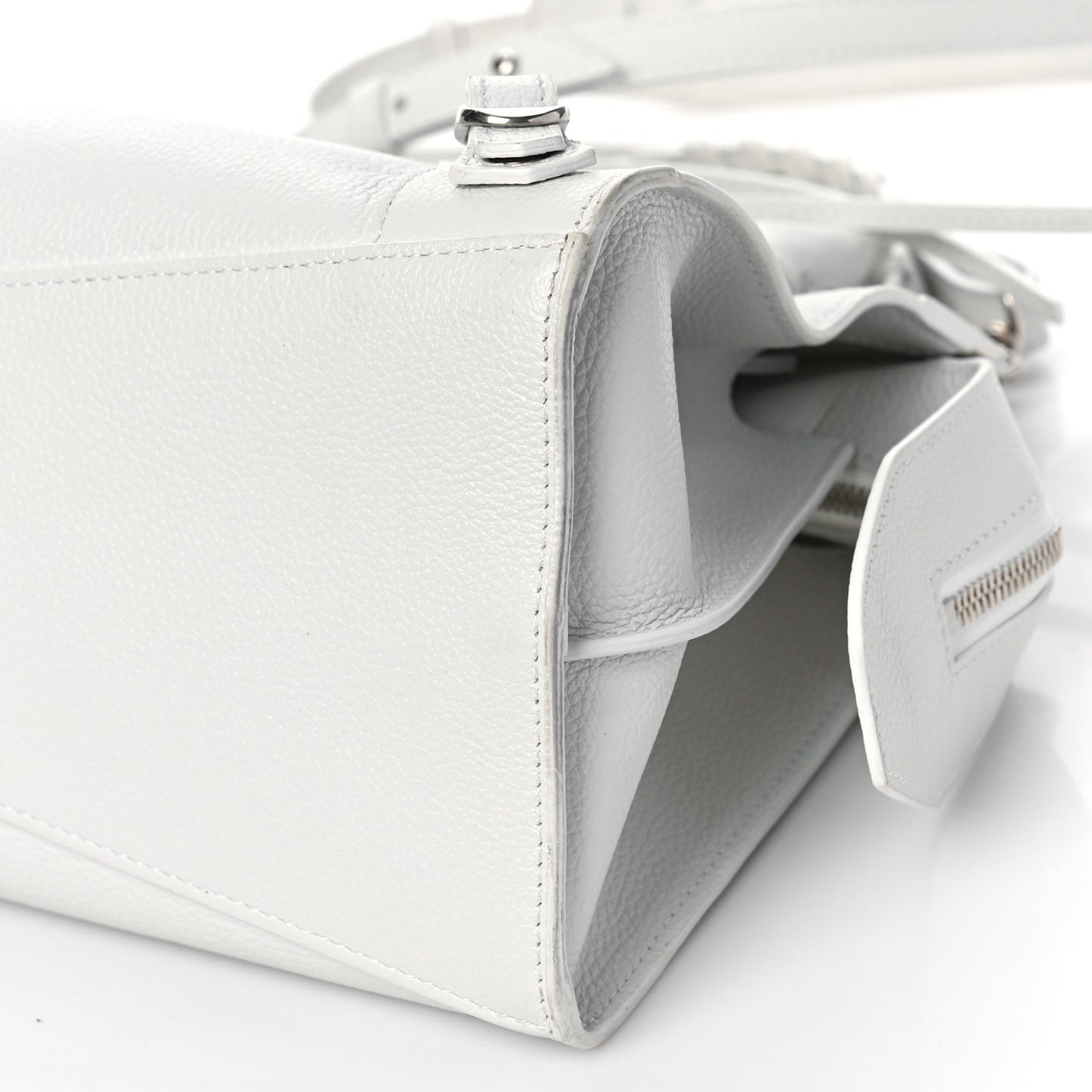 Grained Calfskin Neo Classic Silver Hardware S City White