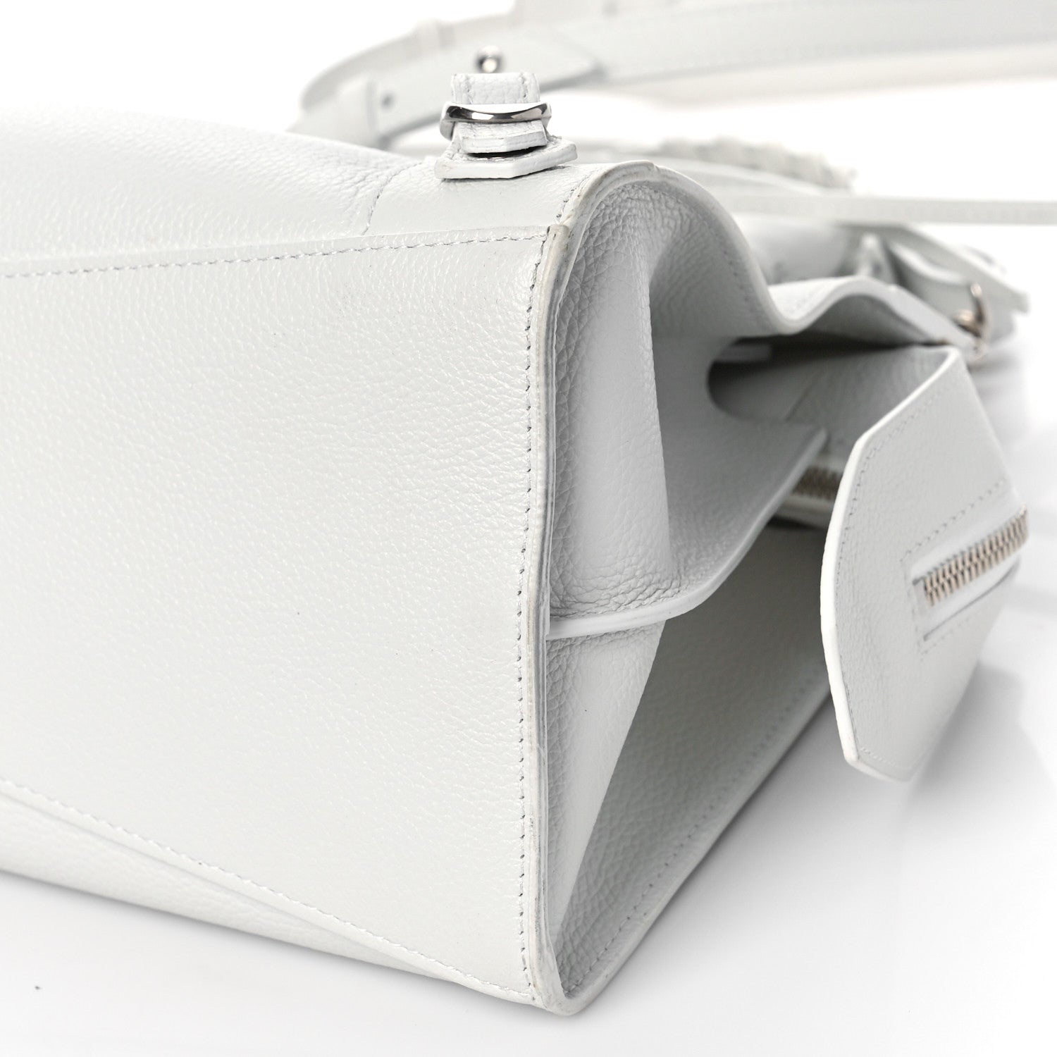 Balenciaga Grained Calfskin Neo Classic Silver Hardware S City White 8 of 8