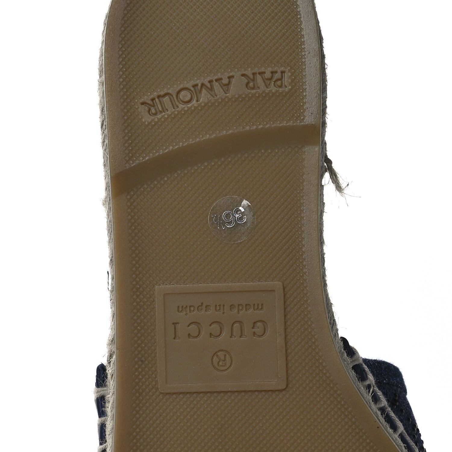 Gucci Denim Crystals GG Monogram Espadrille 20mm Slide Sandals 36.5 Denim 7 of 9
