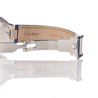 Cartier Stainless Steel 18K Yellow Gold Calfskin 28mm Must De 21 Quartz Watch Blue 5 of 9
